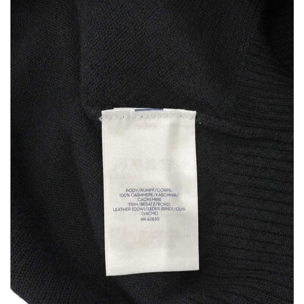 Lands’ End Men’s Black 100% Cashmere Quarter Zip Sweater Size Large 42-44